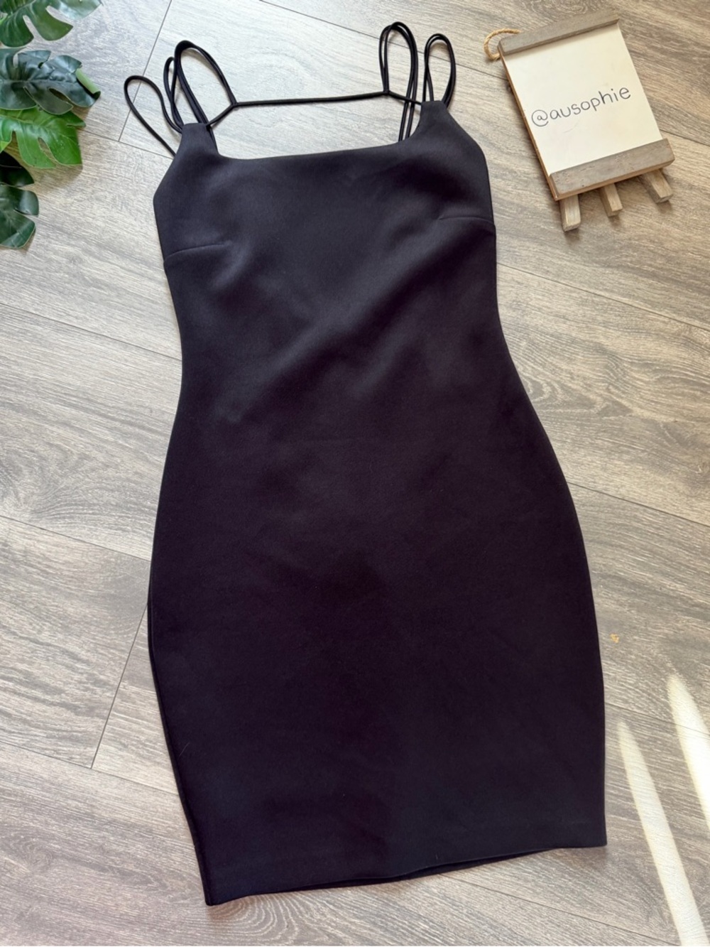 Guess Gillian Sexy Strappy Square Neck Bodycon Little Black Dress. Size XS
